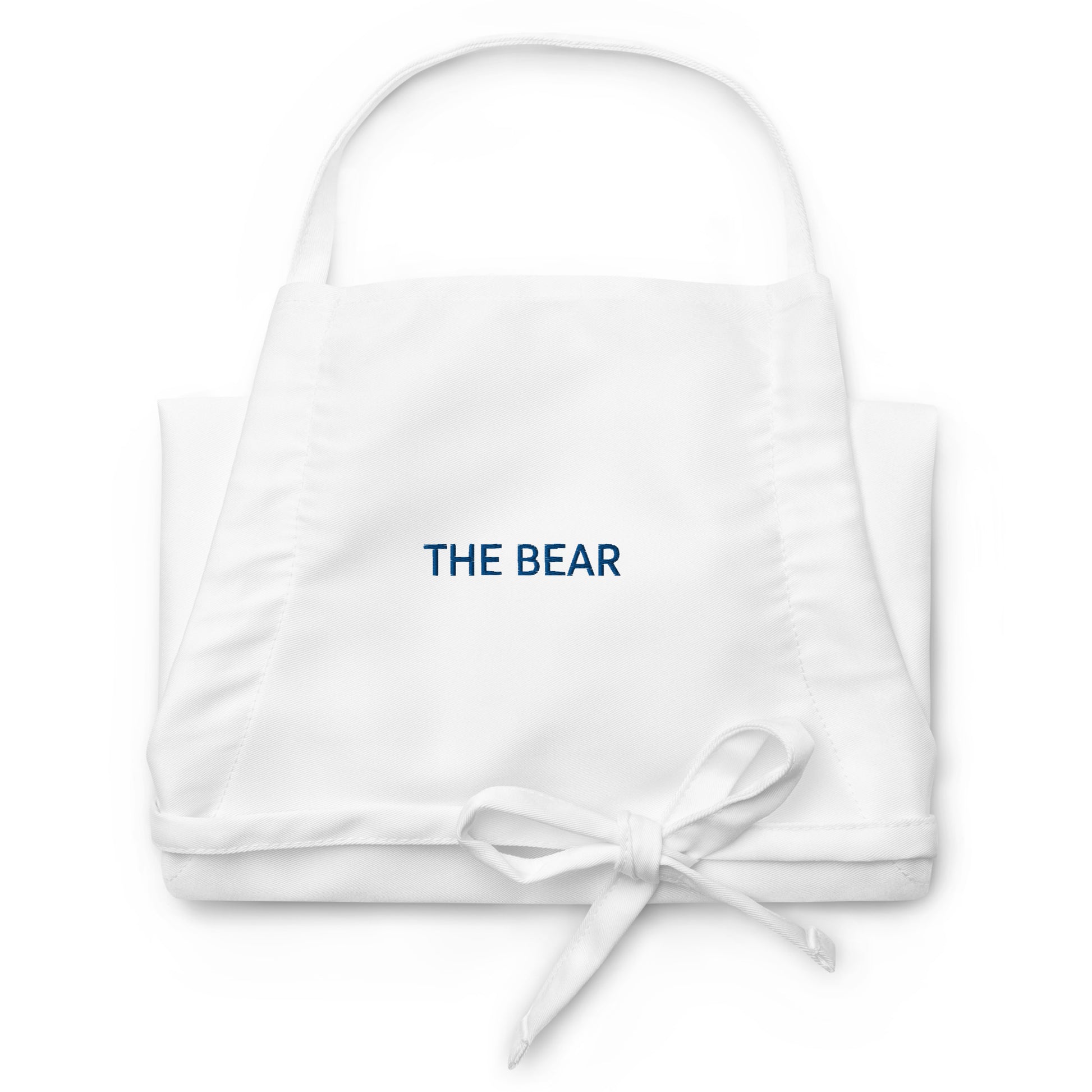 The Bear Embroidered Apron in White