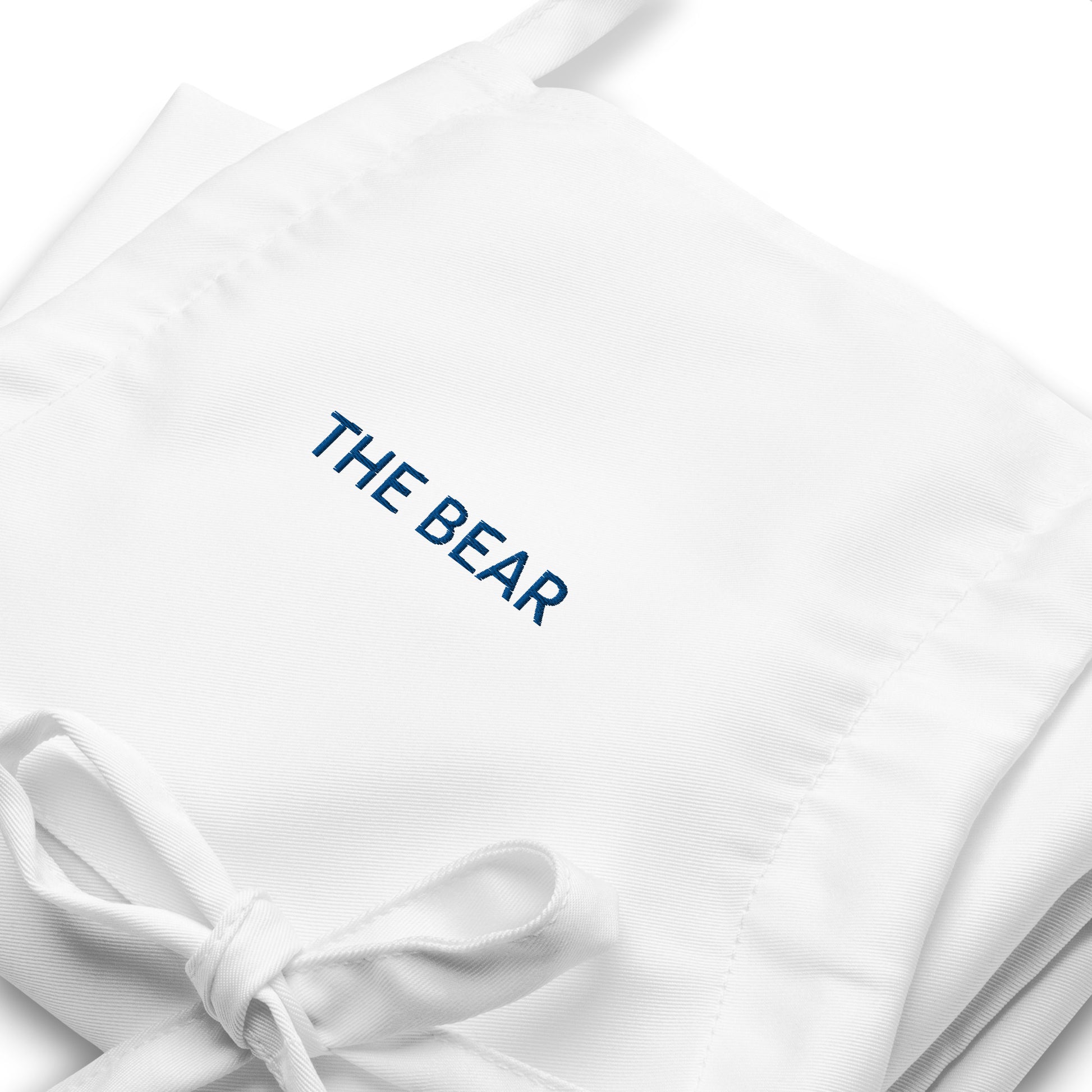 The Bear Embroidered Apron in White