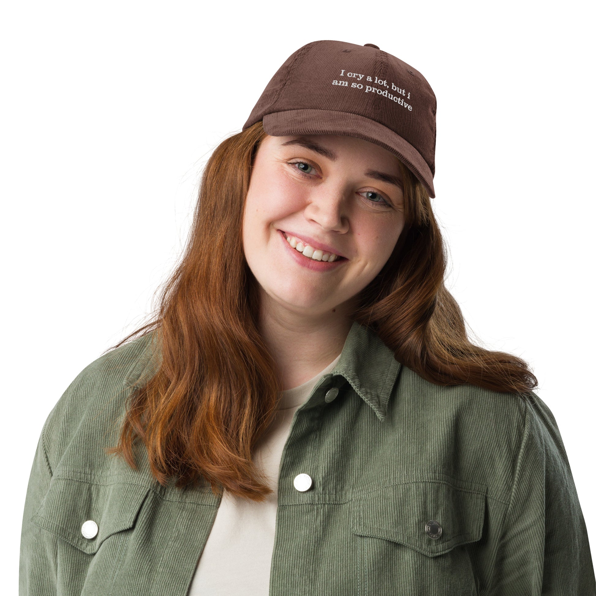 I Cry a Lot But I Am So Productive It's an Art Corduroy Vintage Dad Hat