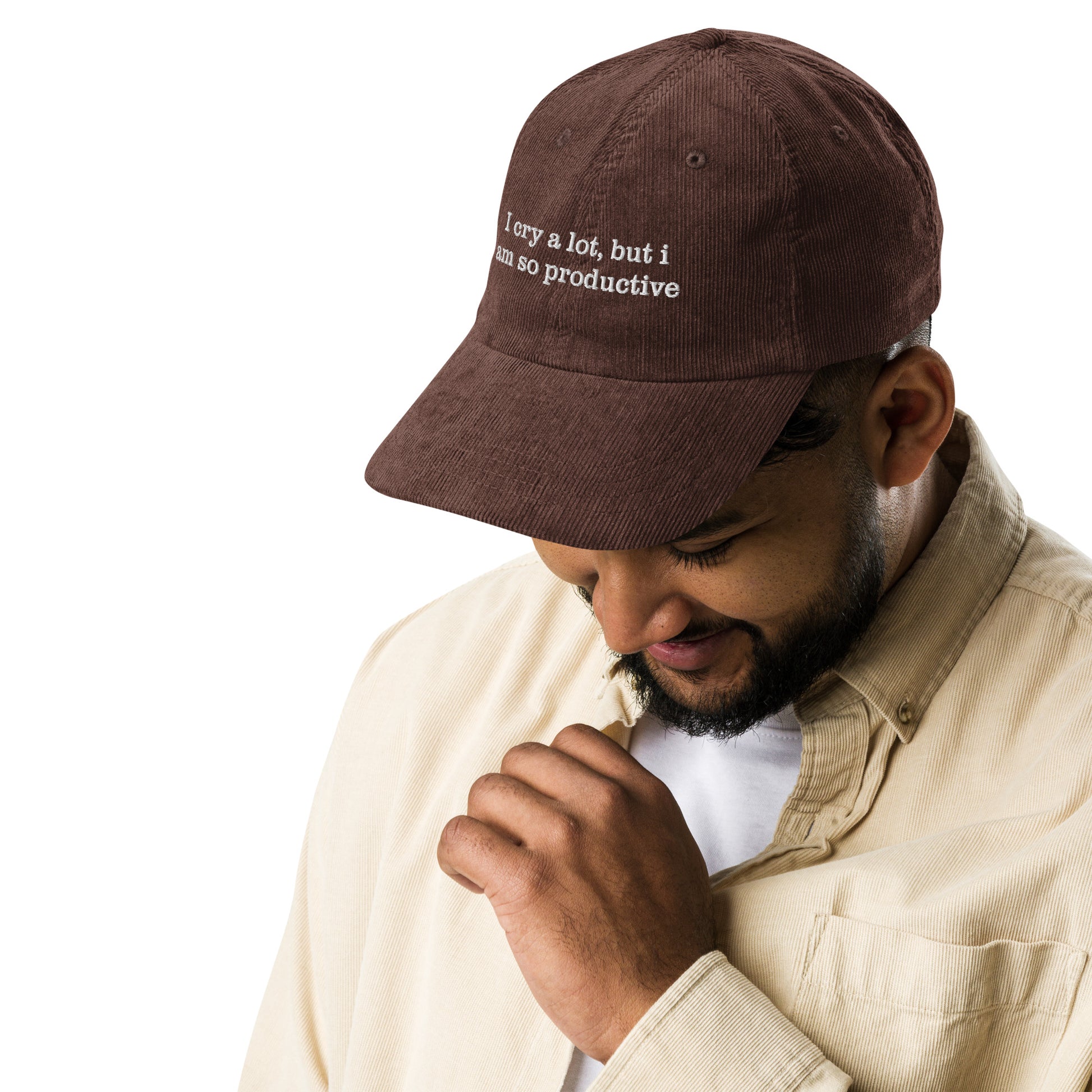 I Cry a Lot But I Am So Productive It's an Art Corduroy Vintage Dad Hat
