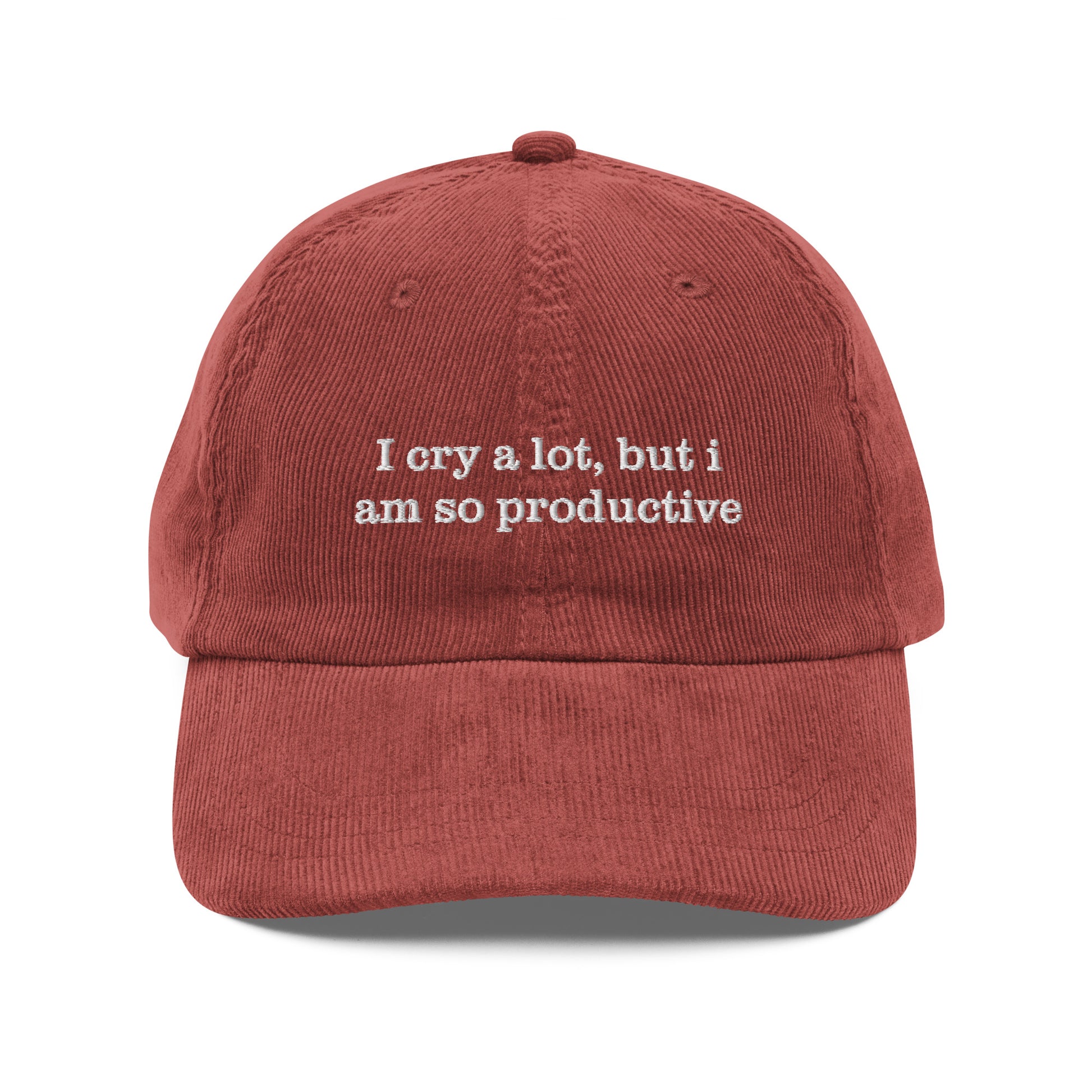 I Cry a Lot But I Am So Productive It's an Art Corduroy Vintage Dad Hat
