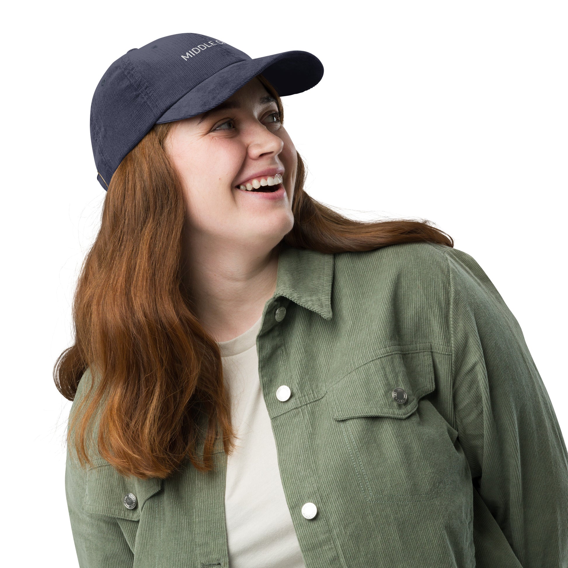 Middle Child Embroidered Corduroy Cap